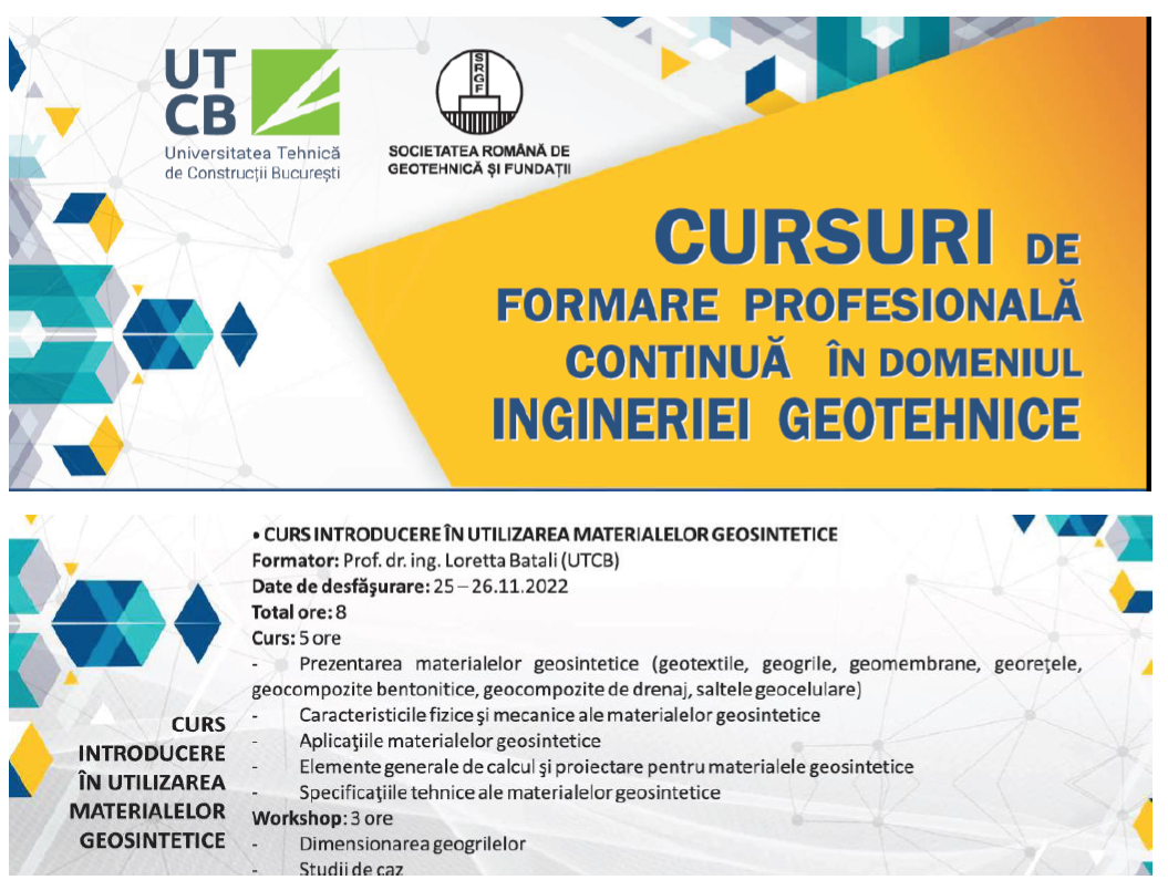 Curs de formare continua INTRODUCERE ÎN UTILIZAREA MATERIALELOR GEOSINTETICE