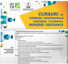 Curs de formare continua MONITORIZAREA GEOTEHNICA SI STRUCTURALA